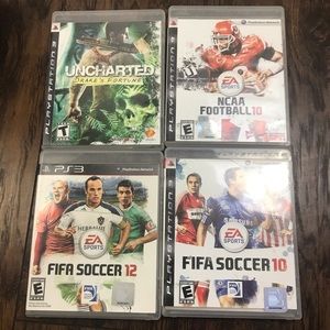 Lot of 4 PS3 games FIFA NCAA football Uncharted